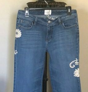 White House and black Market Embroidery Denim